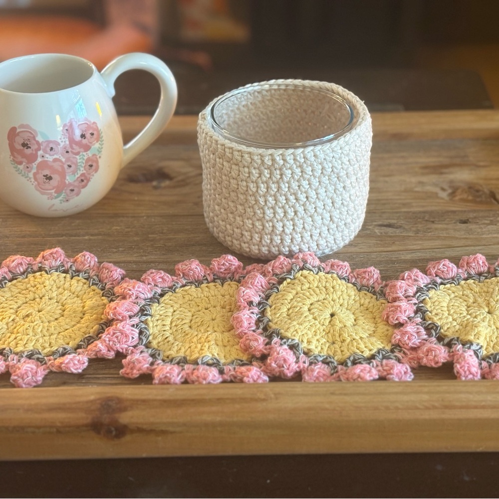 Handcrafted Crochet Coaster Set - Picture 2 of 5